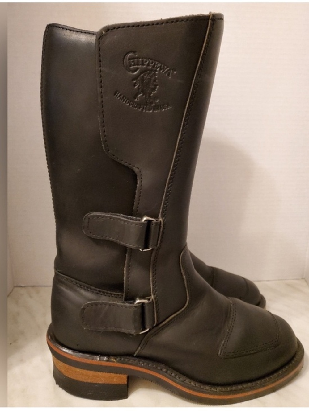 Women's Size 7/Men's Size 5 Chippewa Black Leather Rally Riding Boots